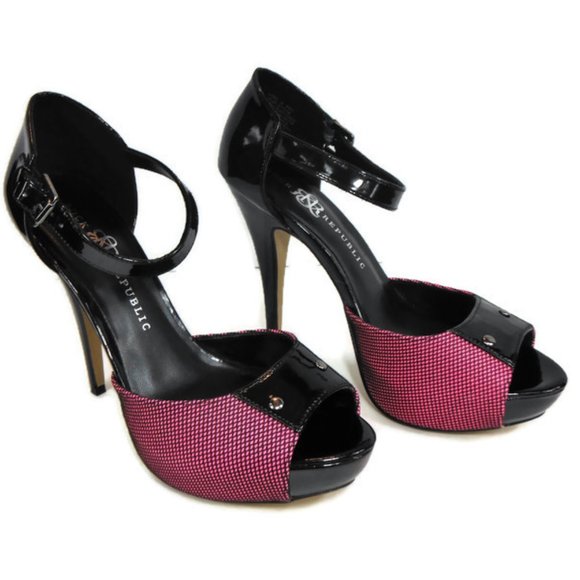 Rock & Republic Keith Pink Peep Toe Platform Heels - Picture 2 of 8